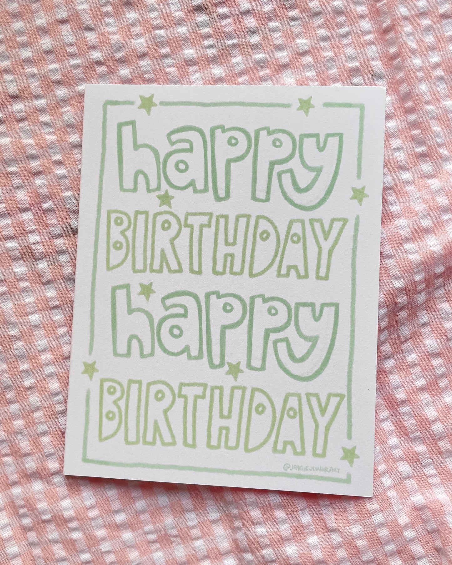 Green birthday card