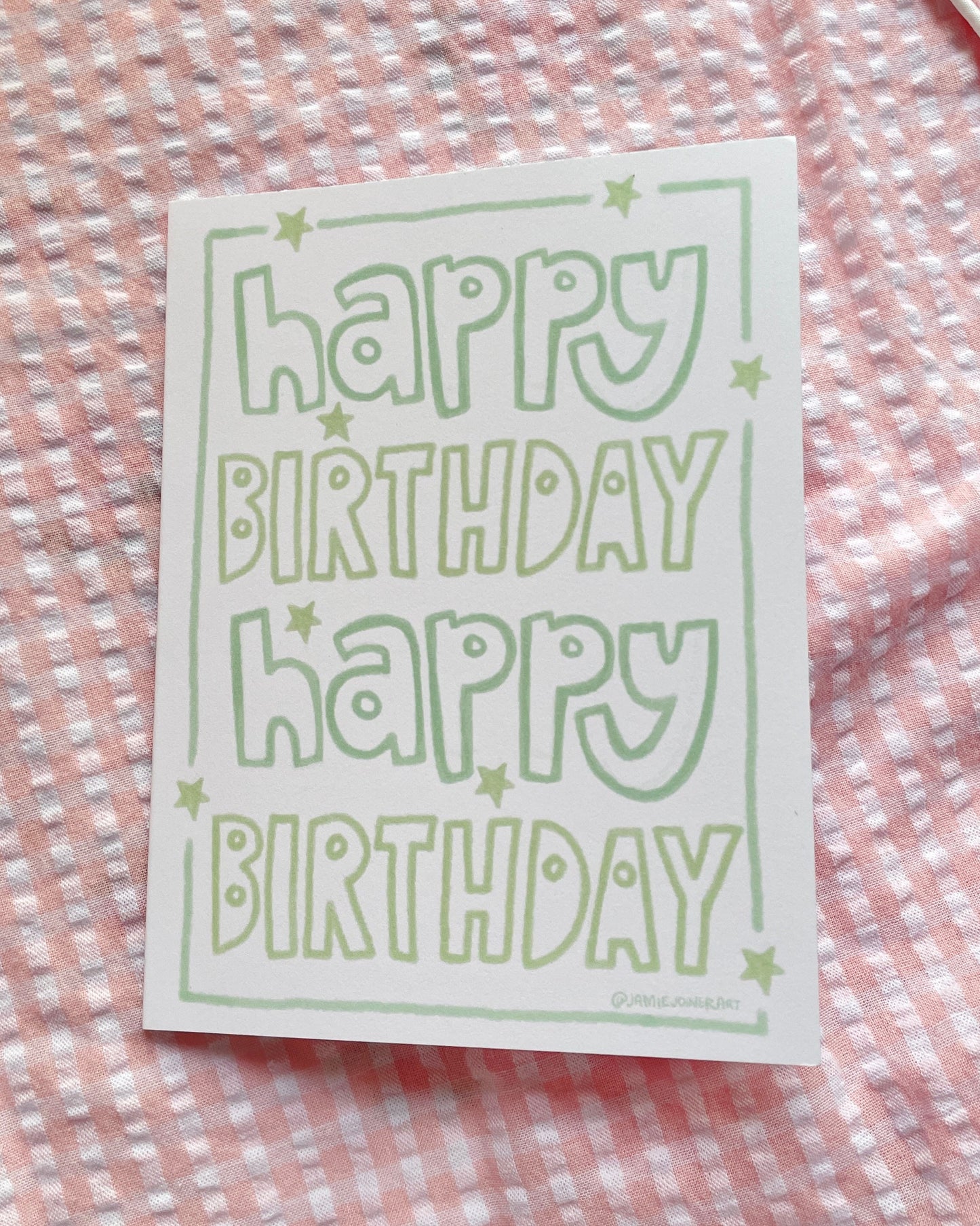 Green birthday card