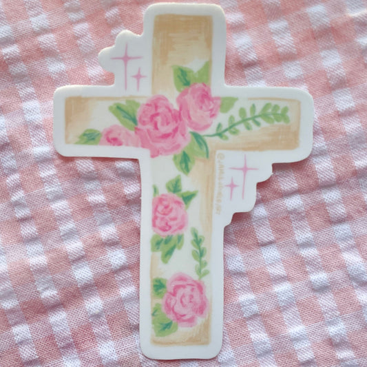 Floral Cross Sticker