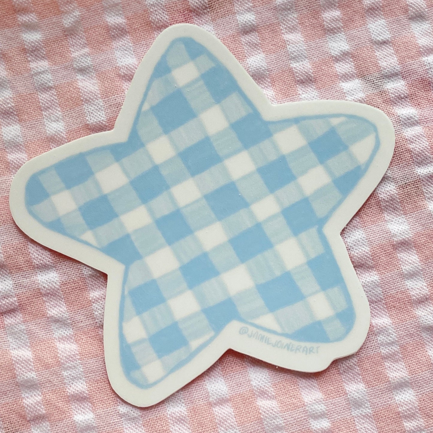 Blue Gingham Star