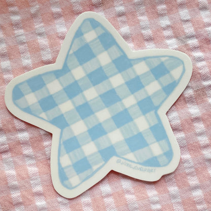 Blue Gingham Star