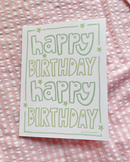 Green birthday card
