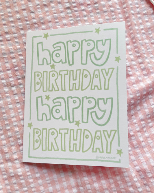 Green birthday card