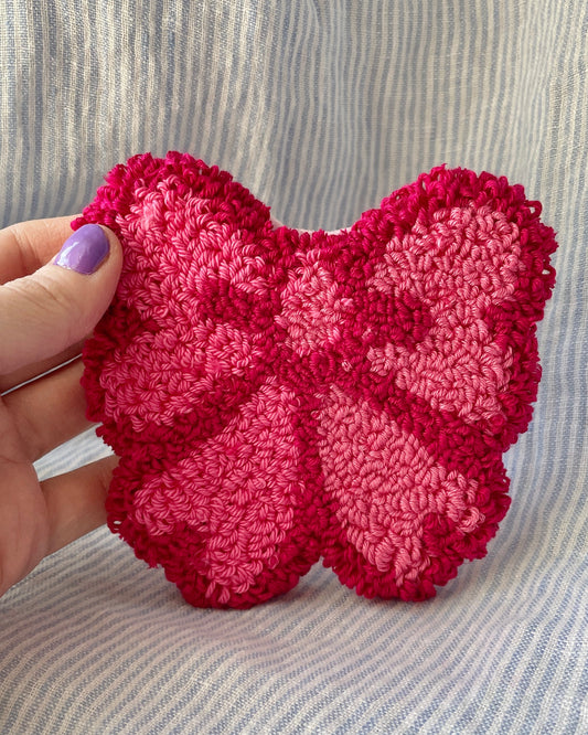 Dark pink bow mug coaster