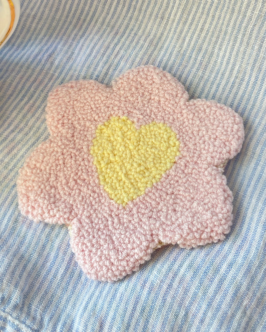 Pink flower mug coaster