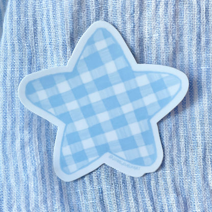 Blue Gingham Star