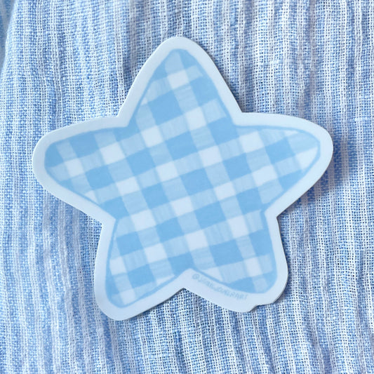 Blue Gingham Star