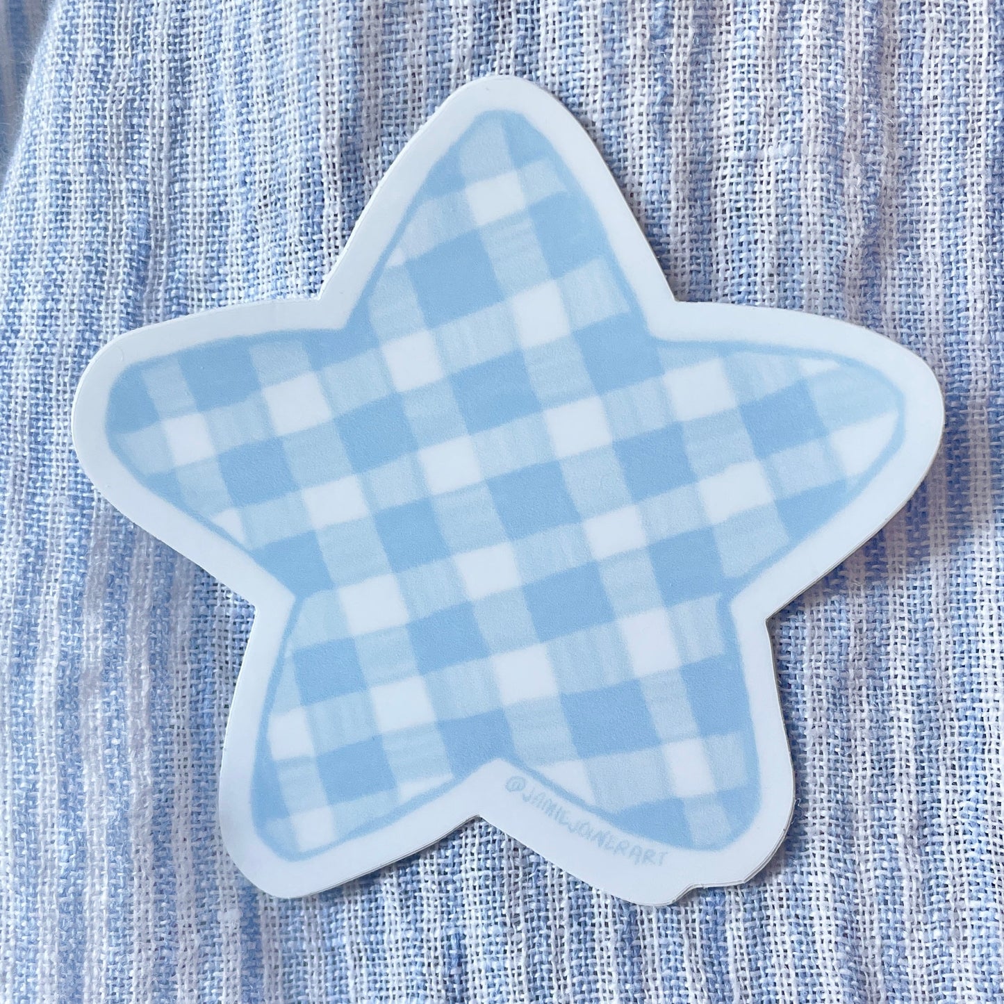 Blue Gingham Star