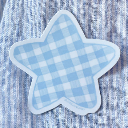 Blue Gingham Star
