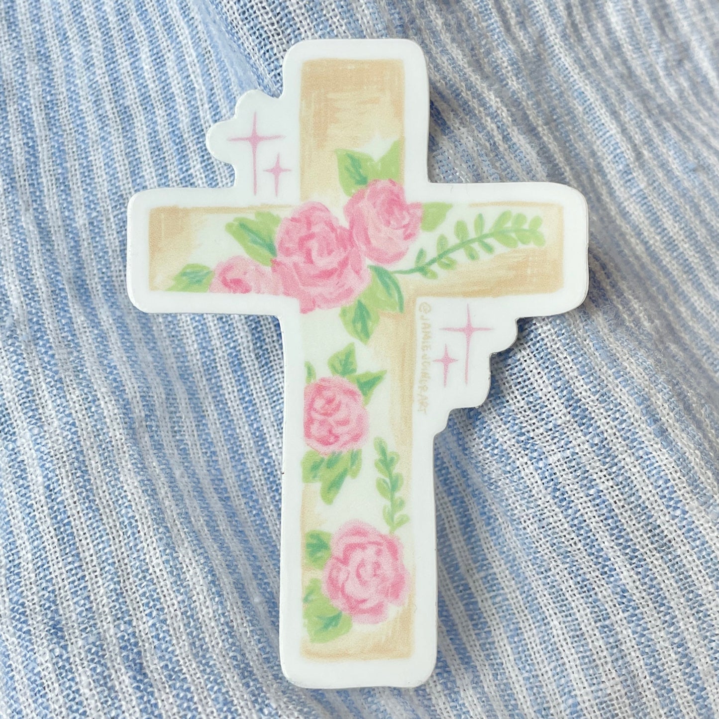Floral Cross Sticker