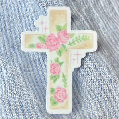 Floral Cross Sticker