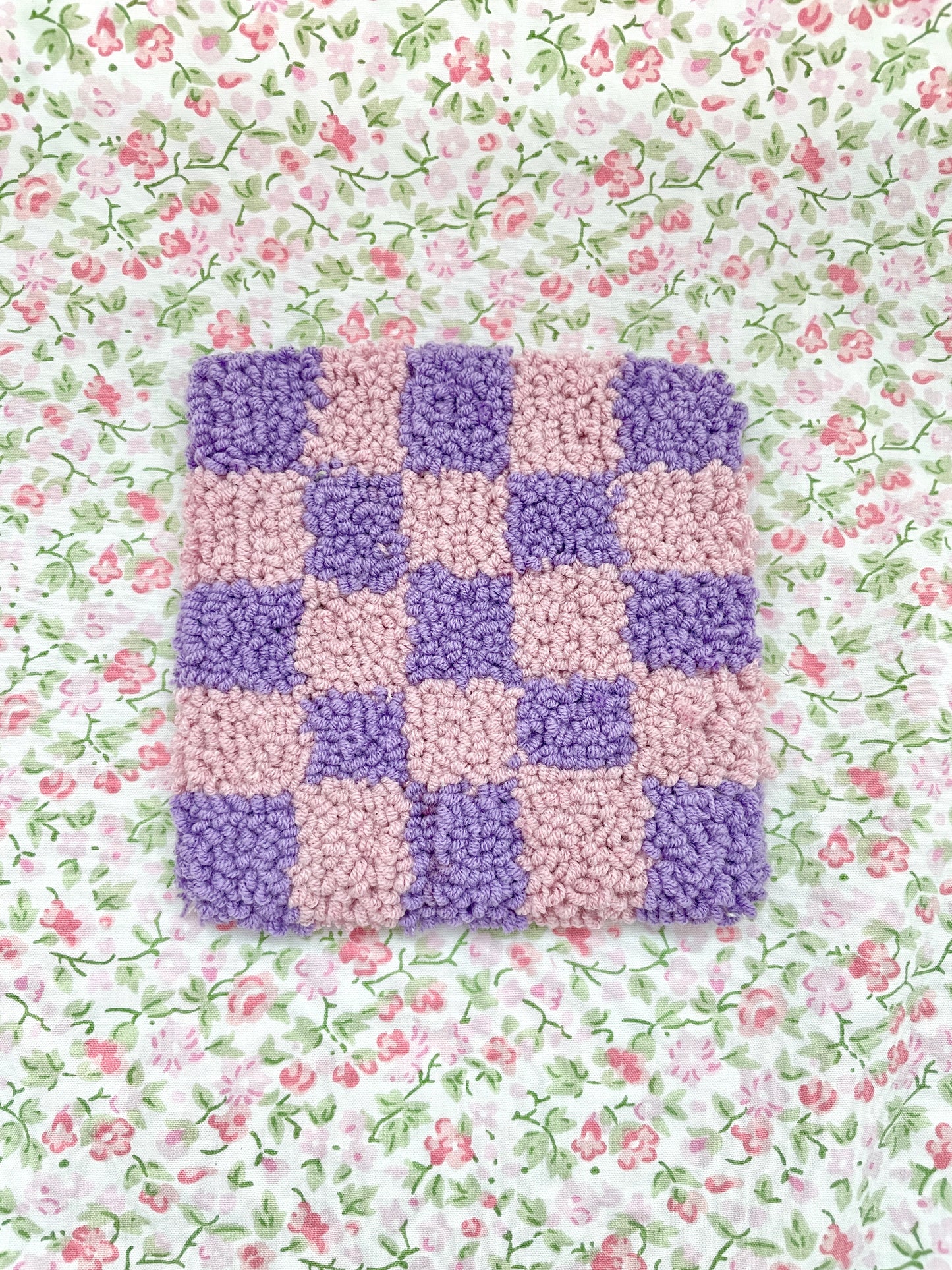 Purple checker mug coaster