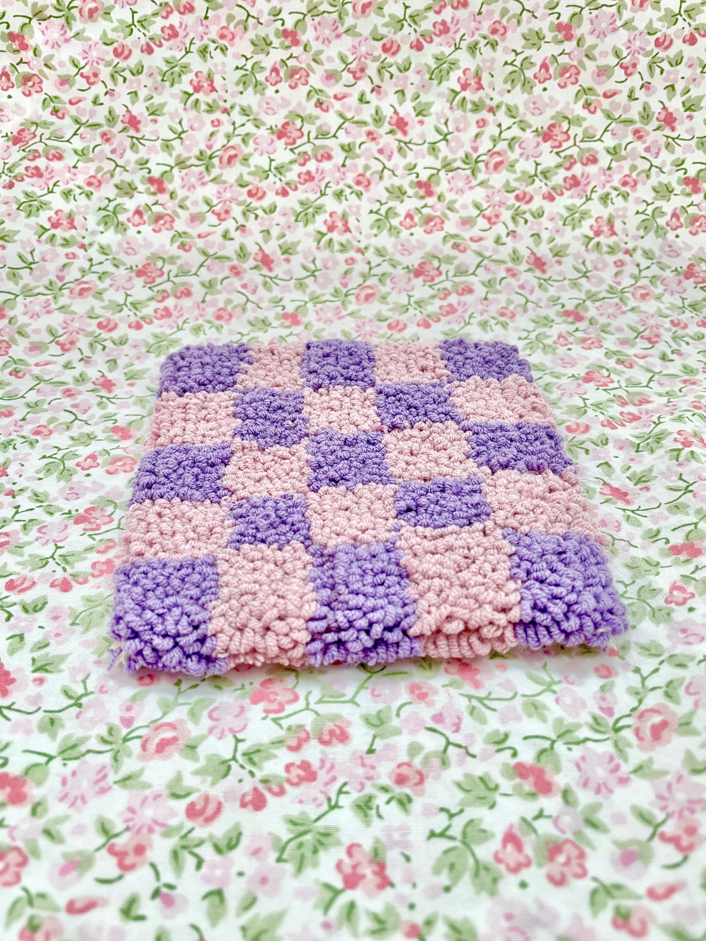 Purple checker mug coaster