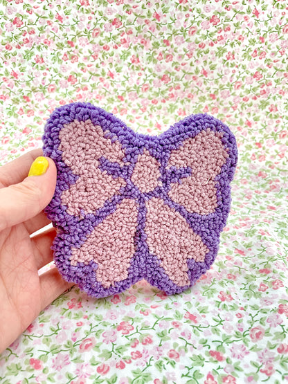Purple bow mug coaster