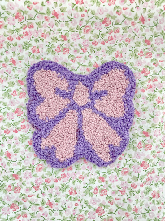 Purple bow mug coaster