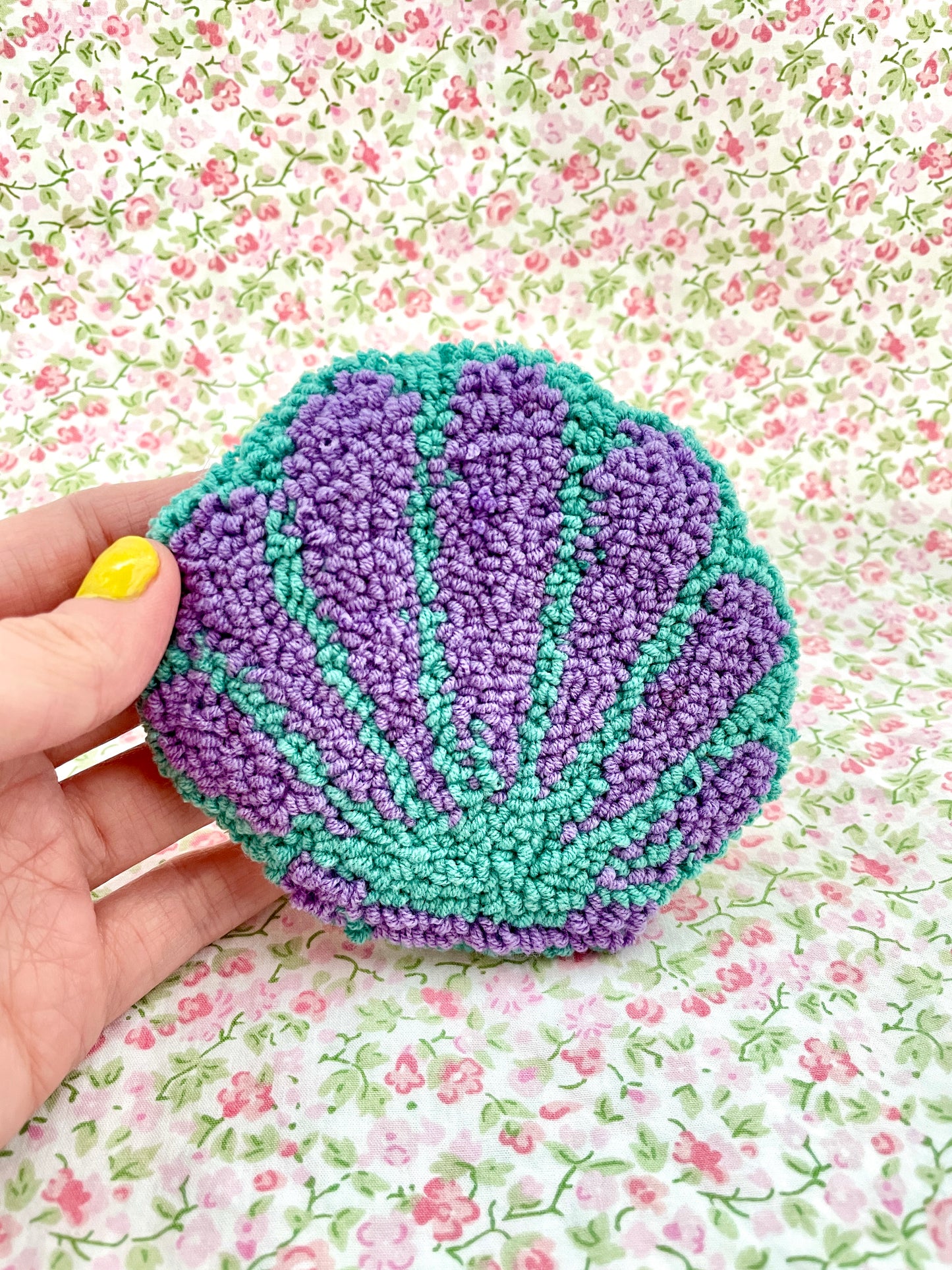 Purple & blue seashell mug coaster