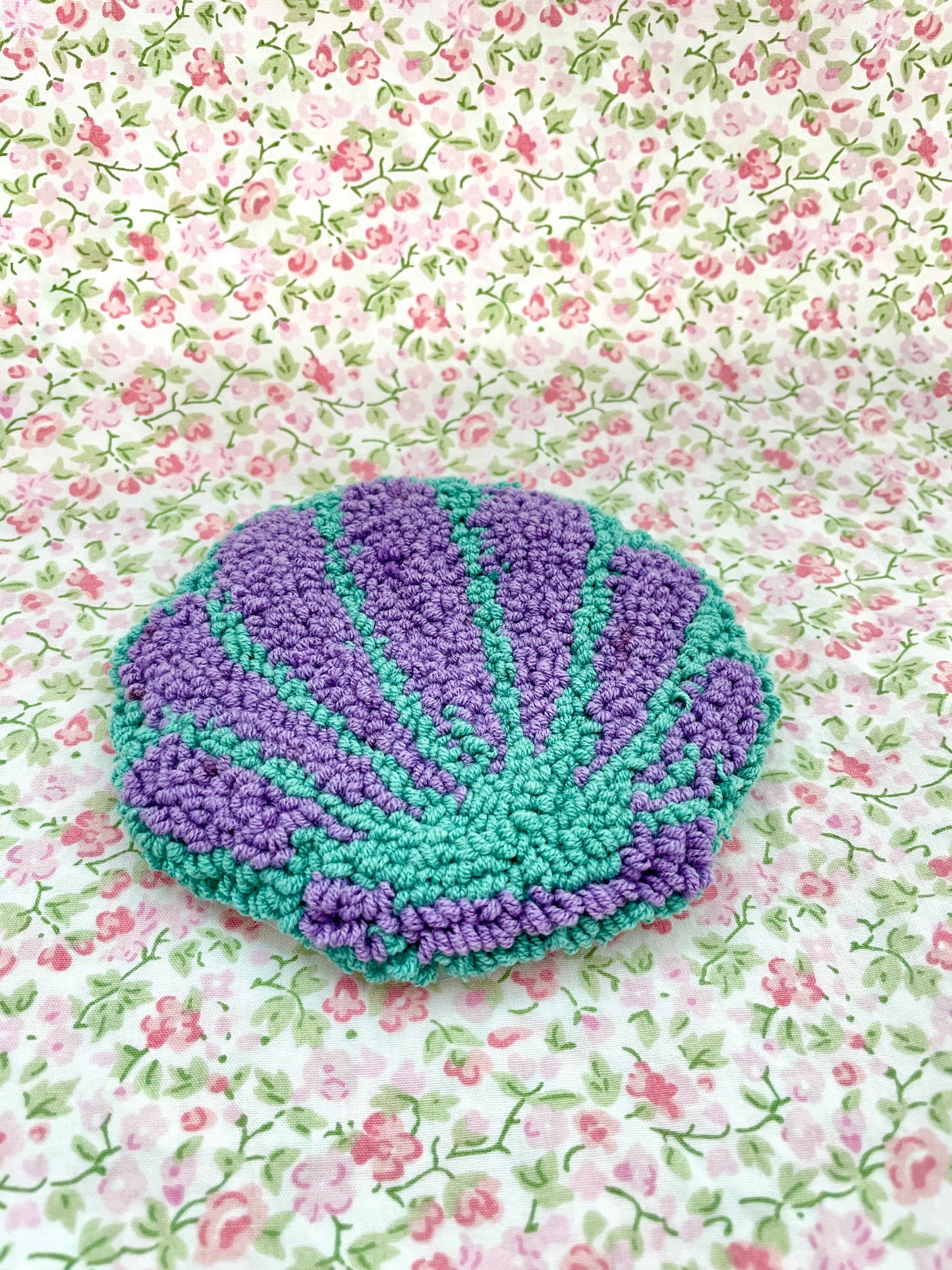 Purple & blue seashell mug coaster