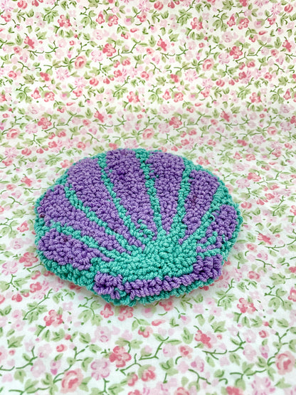 Purple & blue seashell mug coaster
