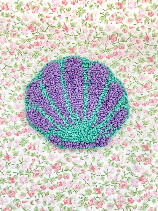 Purple & blue seashell mug coaster
