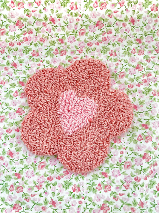 Pink flower mug coaster
