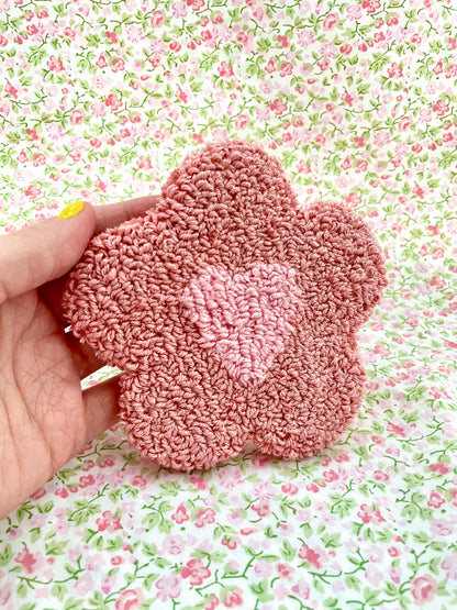 Pink flower mug coaster